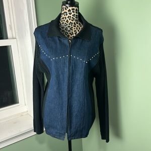 NWT denim/sweater jacket XL